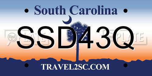SSD43Q South Carolina License Plate