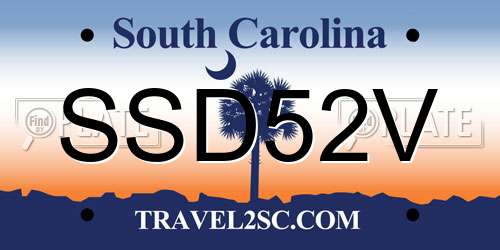 SSD52V South Carolina License Plate