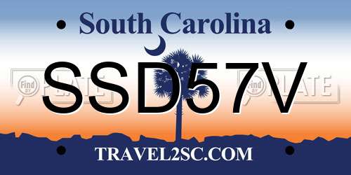 SSD57V South Carolina License Plate