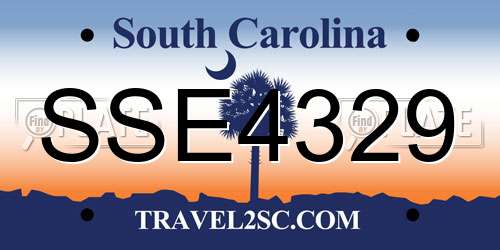 SSE4329 South Carolina License Plate