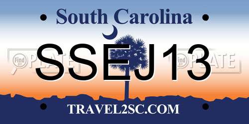 SSEJ13 South Carolina License Plate