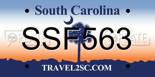 SSF563 South Carolina License Plate