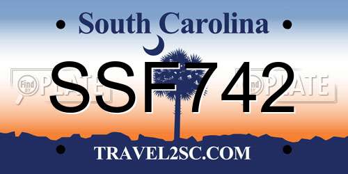 SSF742 South Carolina License Plate