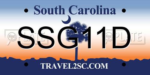 SSG11D South Carolina License Plate