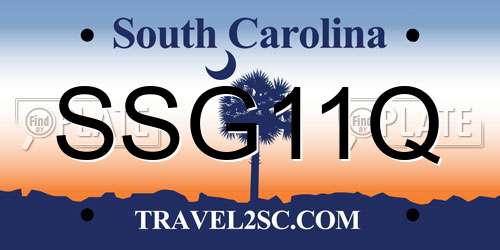 SSG11Q South Carolina License Plate