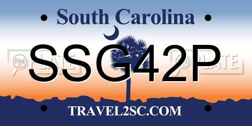 SSG42P South Carolina License Plate