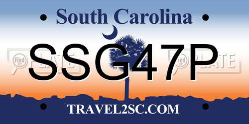 SSG47P South Carolina License Plate