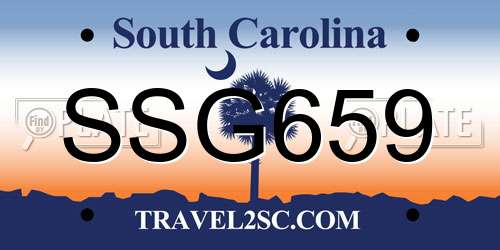 SSG659 South Carolina License Plate