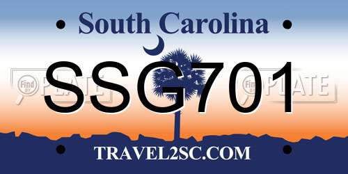 SSG701 South Carolina License Plate