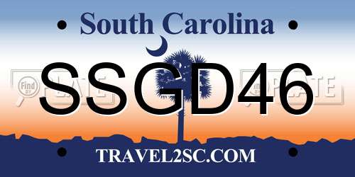 SSGD46 South Carolina License Plate