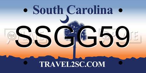 SSGG59 South Carolina License Plate