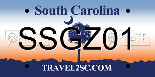 SSGZ01 South Carolina License Plate