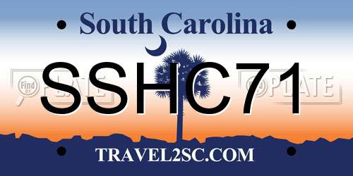 SSHC71 South Carolina License Plate