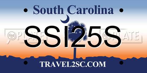 SSI25S South Carolina License Plate