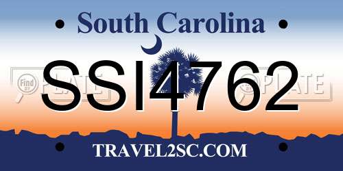 SSI4762 South Carolina License Plate