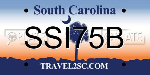 SSI75B South Carolina License Plate