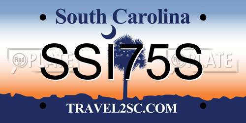 SSI75S South Carolina License Plate
