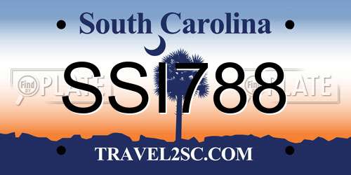 SSI788 South Carolina License Plate