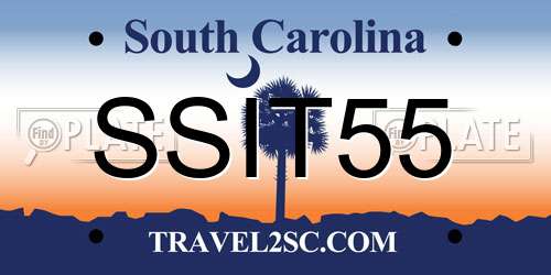 SSIT55 South Carolina License Plate