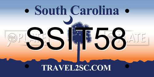 SSIT58 South Carolina License Plate