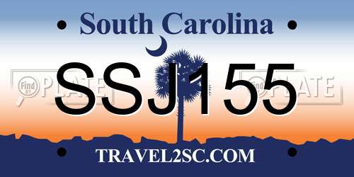 SSJ155 South Carolina License Plate