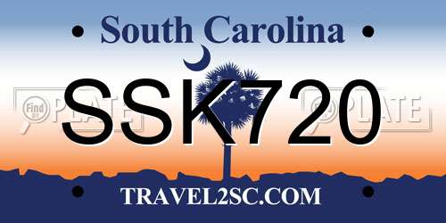 SSK720 South Carolina License Plate