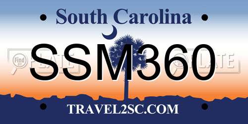 SSM360 South Carolina License Plate