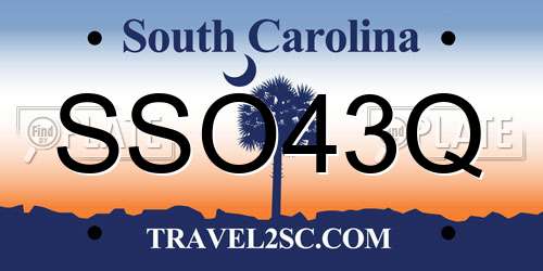 SSO43Q South Carolina License Plate