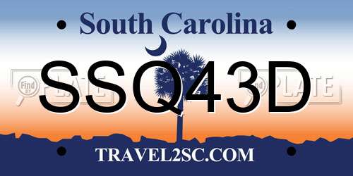 SSQ43D South Carolina License Plate