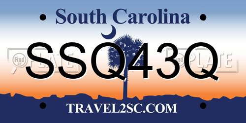 SSQ43Q South Carolina License Plate