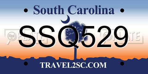 SSQ529 South Carolina License Plate
