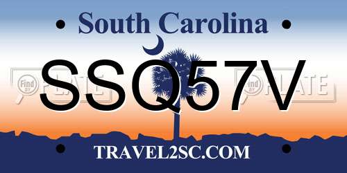 SSQ57V South Carolina License Plate