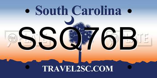 SSQ76B South Carolina License Plate