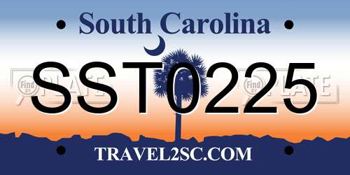 SST0225 South Carolina License Plate
