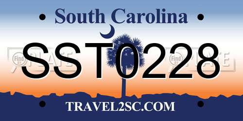 SST0228 South Carolina License Plate