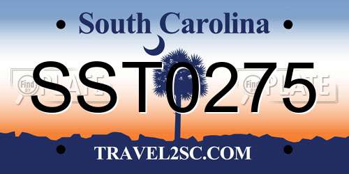 SST0275 South Carolina License Plate