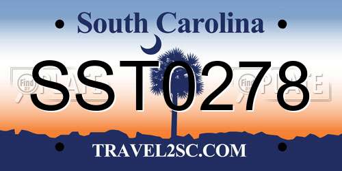 SST0278 South Carolina License Plate