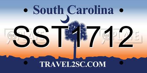SST1712 South Carolina License Plate