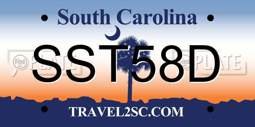 SST58D South Carolina License Plate