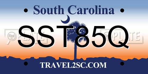 SST85Q South Carolina License Plate
