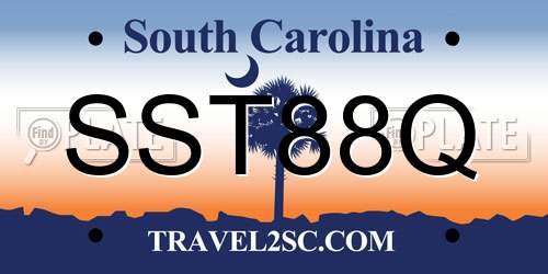 SST88Q South Carolina License Plate