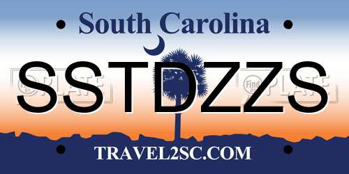 SSTDZZS South Carolina License Plate