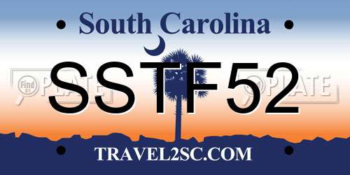 SSTF52 South Carolina License Plate