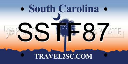 SSTF87 South Carolina License Plate