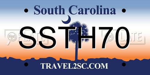 SSTH70 South Carolina License Plate