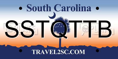 SSTQTTB South Carolina License Plate