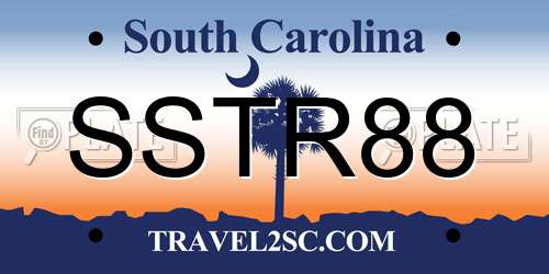 SSTR88 South Carolina License Plate