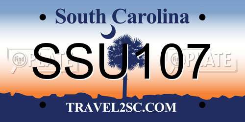 SSU107 South Carolina License Plate