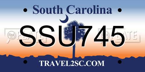 SSU745 South Carolina License Plate
