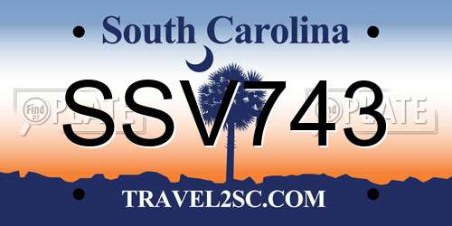 SSV743 South Carolina License Plate
